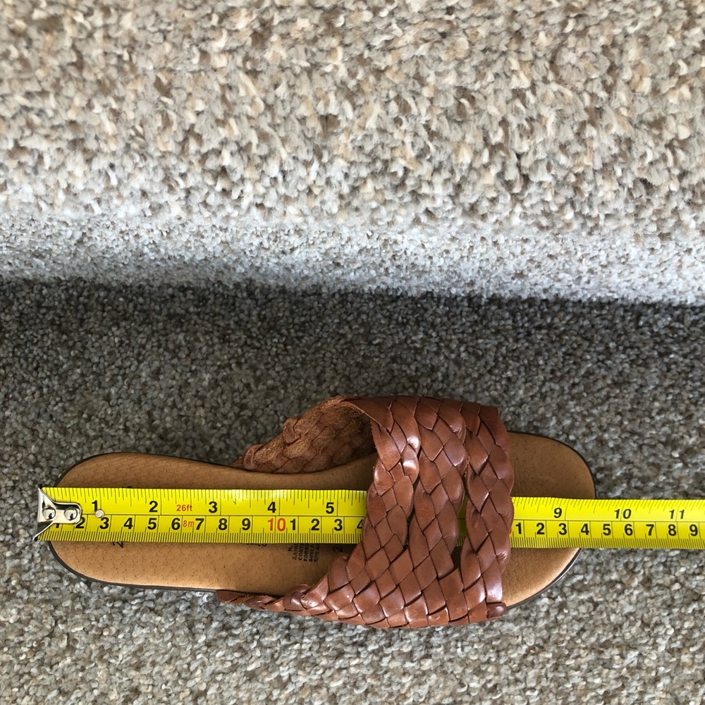 Aztec Braided Leather Slide Mules in Cognac - Picture 13 of 16